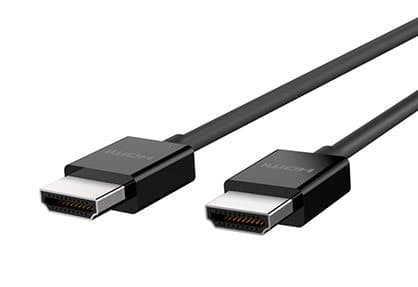 Black HDMI cable with two plugs, offered as the AndroidTV HDMI Cable add-on
