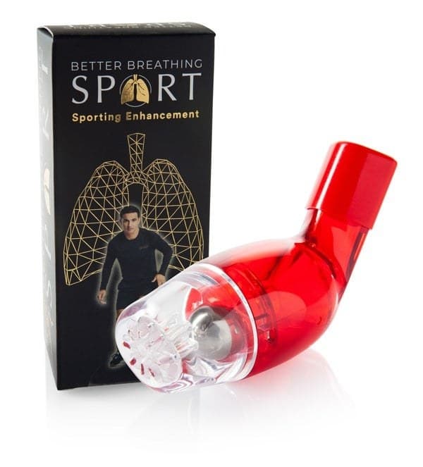 Better Breathing Sport device in front of its black box labelled sporting enhancement