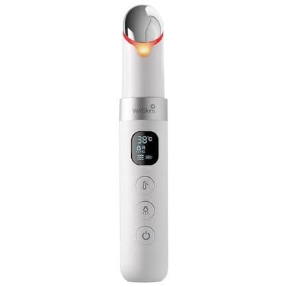 White heated eye massage pen offered as an add-on at the ByeWrinkle Pro checkout