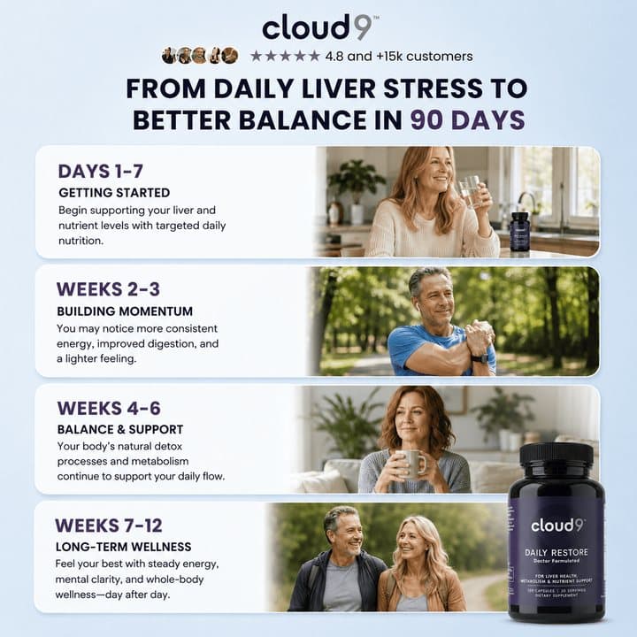 Cloud9 graphic showing a 90-day timeline from getting started to long-term wellness