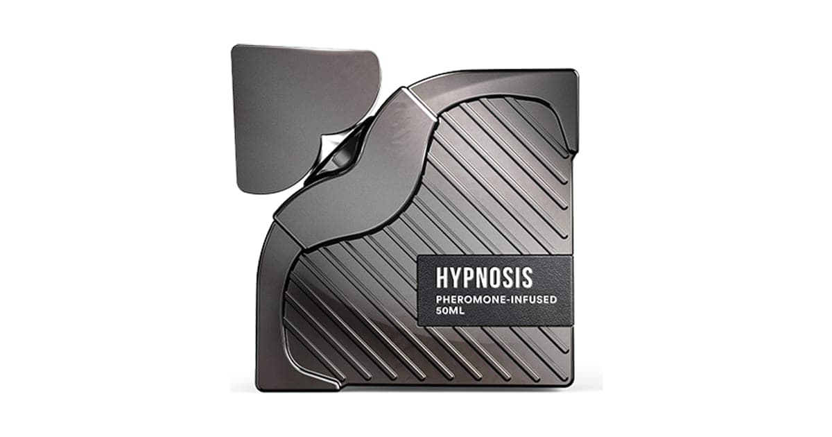 Dark grey sculpted Cupids Hypnosis 50 ml pheromone-infused cologne bottle