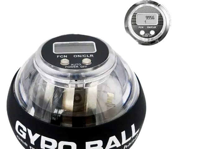 GyroBallX with an LCD counter on top showing 9956 and FCN and ON/CLR buttons