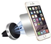 Magnetic air vent phone holder holding a smartphone, offered as an iTrack add-on