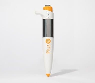 Paingone Plus TENS pen standing upright on a white background