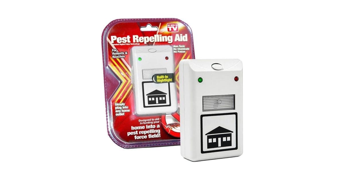 White Riddex Plus plug-in pest repeller next to its red and white retail package