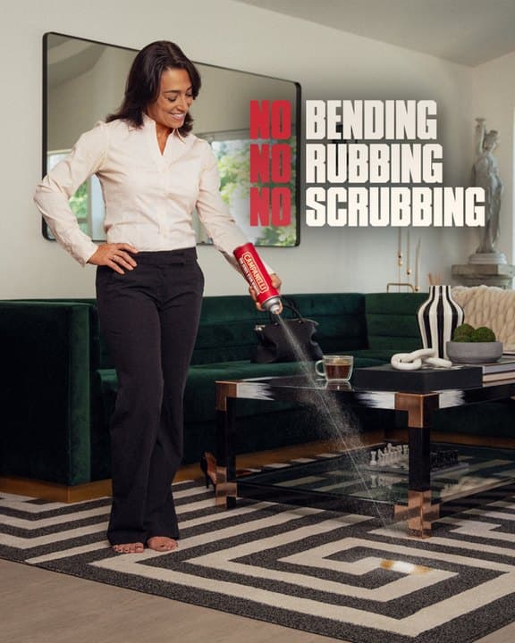 Campanelli product image of a person spraying a carpet stain without bending over