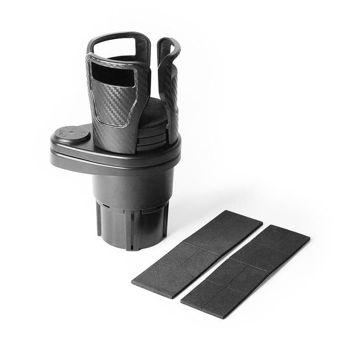 Dual CupStation cup holder expander with two sheets of black foam pads, as supplied in the box
