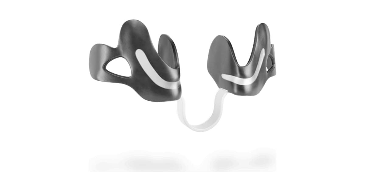 Hale nasal dilator: two dark grey soft nostril pieces joined by a clear band