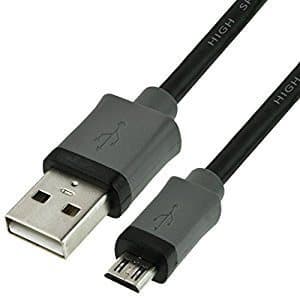 Black USB to micro-USB charging cable offered as the LightSafeX Charging Cable add-on