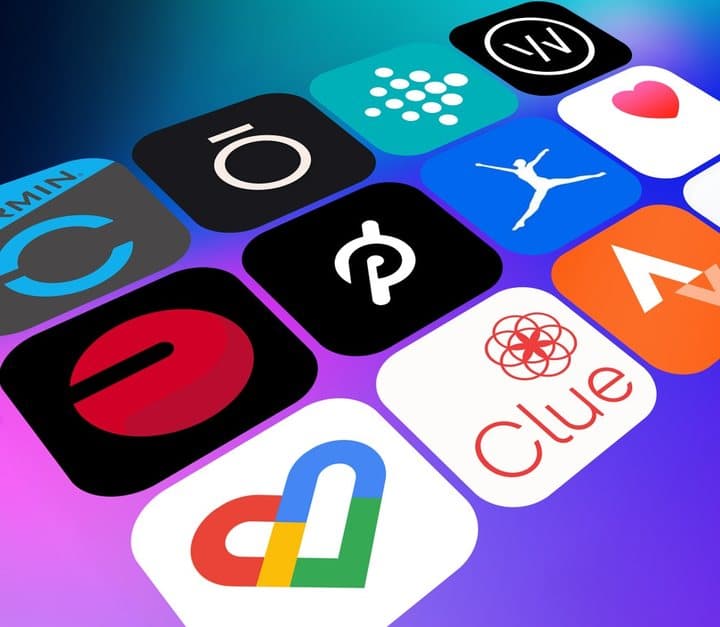 Colourful app icons representing health and fitness apps that Lumen integrates with