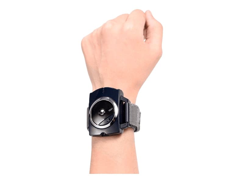The Sleep Connection wristband worn on a person's wrist like a watch