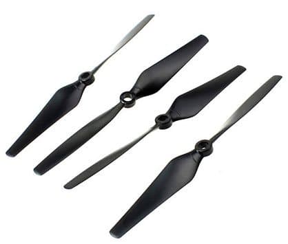 Four long black propellers offered as the Sparkcopter Extra Propeller Blades Set add-on