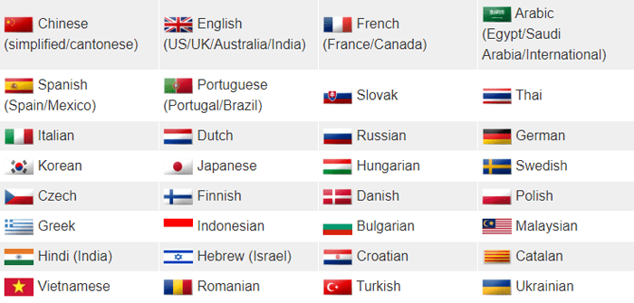 Muama instant translator language