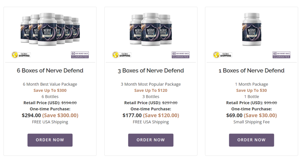 NerveDefend Pricing