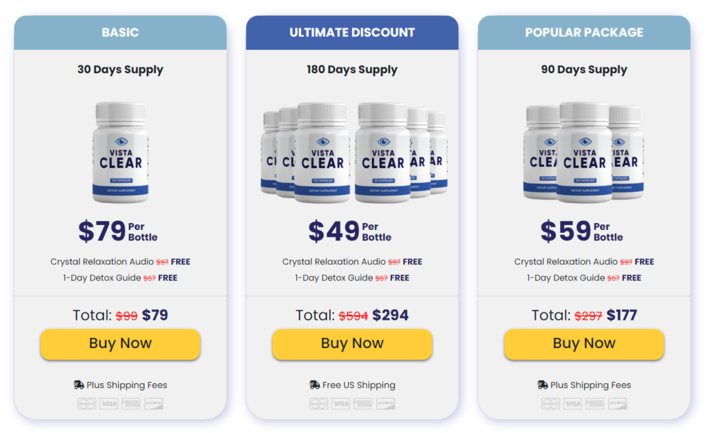 Vista Clear Pricing